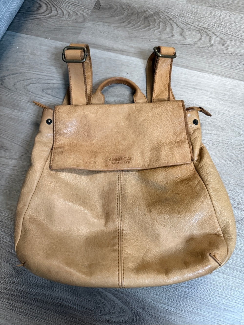American Leather Co Tan Leather Backpack